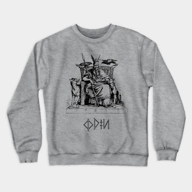 Allfather Odin on his Throne Crewneck Sweatshirt by Beltschazar